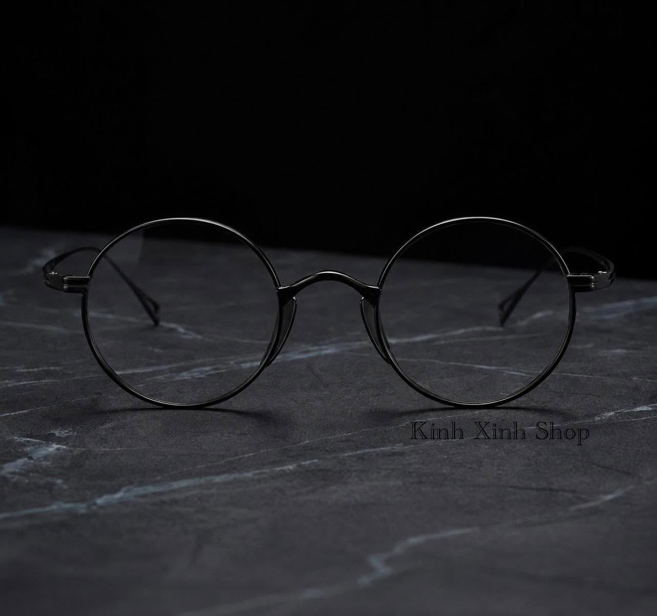 (Gọng kính Titanium) Kính Harry Porter Mắt tròn xoe form nhỏ mini