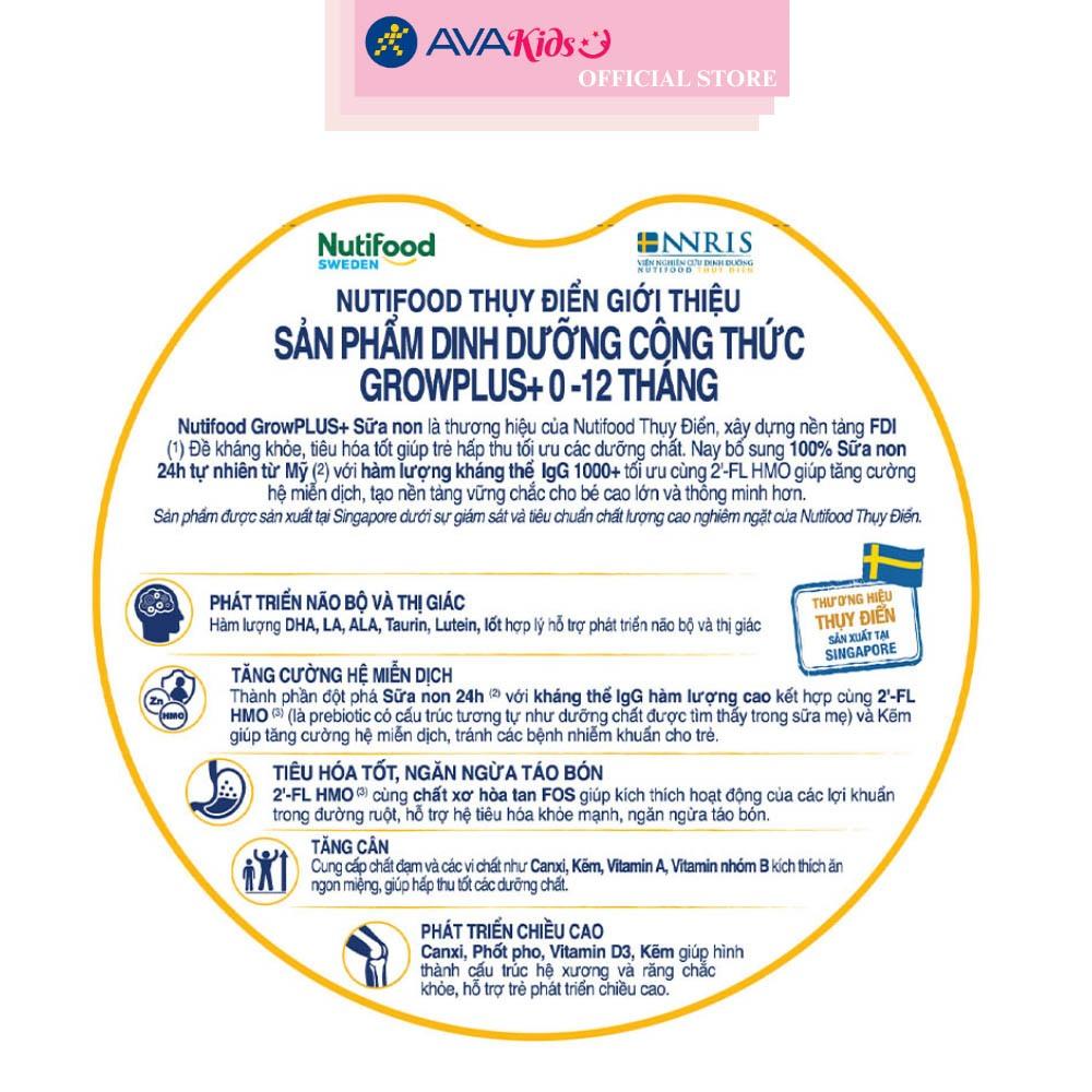 Sữa bột Nutifood GrowPLUS+ vàng 0+ (sữa non) hương vani 800g (0 - 12 tháng)
