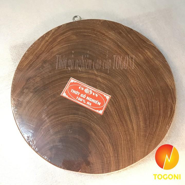 COMBO 01 THỚT GỖ NGHIẾN D24 DÀY 2cm ĐỂ THÁI VÀ 01 TÚI ĐŨA GỖ TRẮC