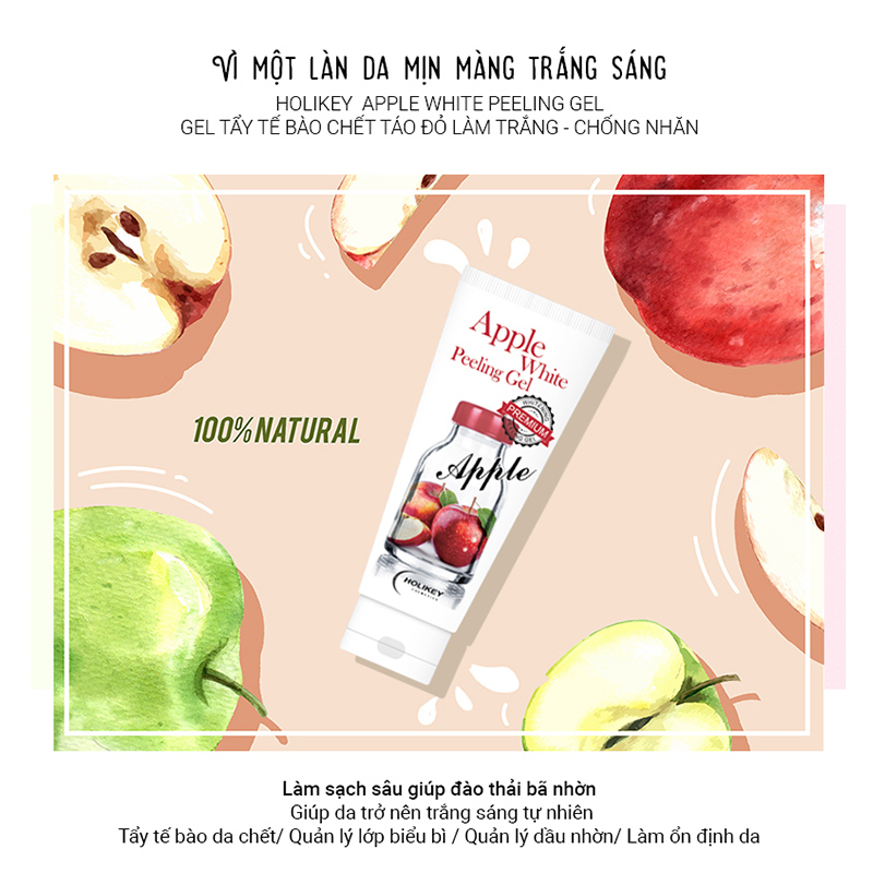 GEL TẨY TẾ BÀO CHẾT TÁO ĐỎ LÀM TRẮNG - CHỐNG NHĂN HOLIKEY APPLE WHITE PEELING GEL