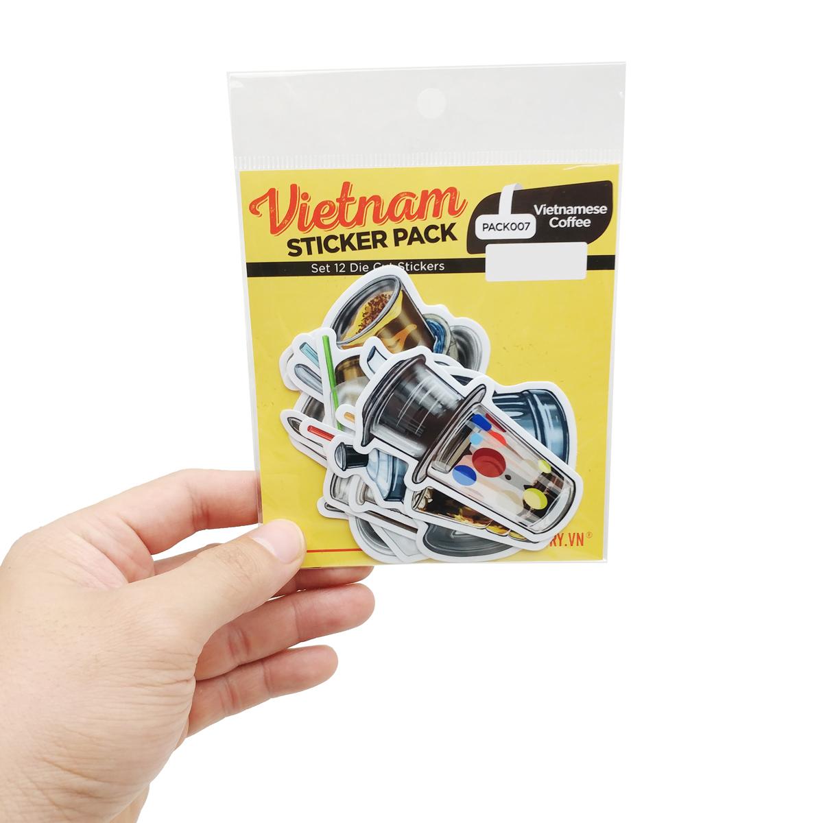 Bộ 12 Hình Dán Vietnamese Coffee - Die Cut Sticker Pack - Stickerfactory PACK007