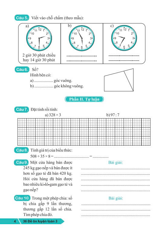 Sách - 36 Đề ôn luyện Toán 3 - Biên soạn theo CT GDPT mới - ndbooks