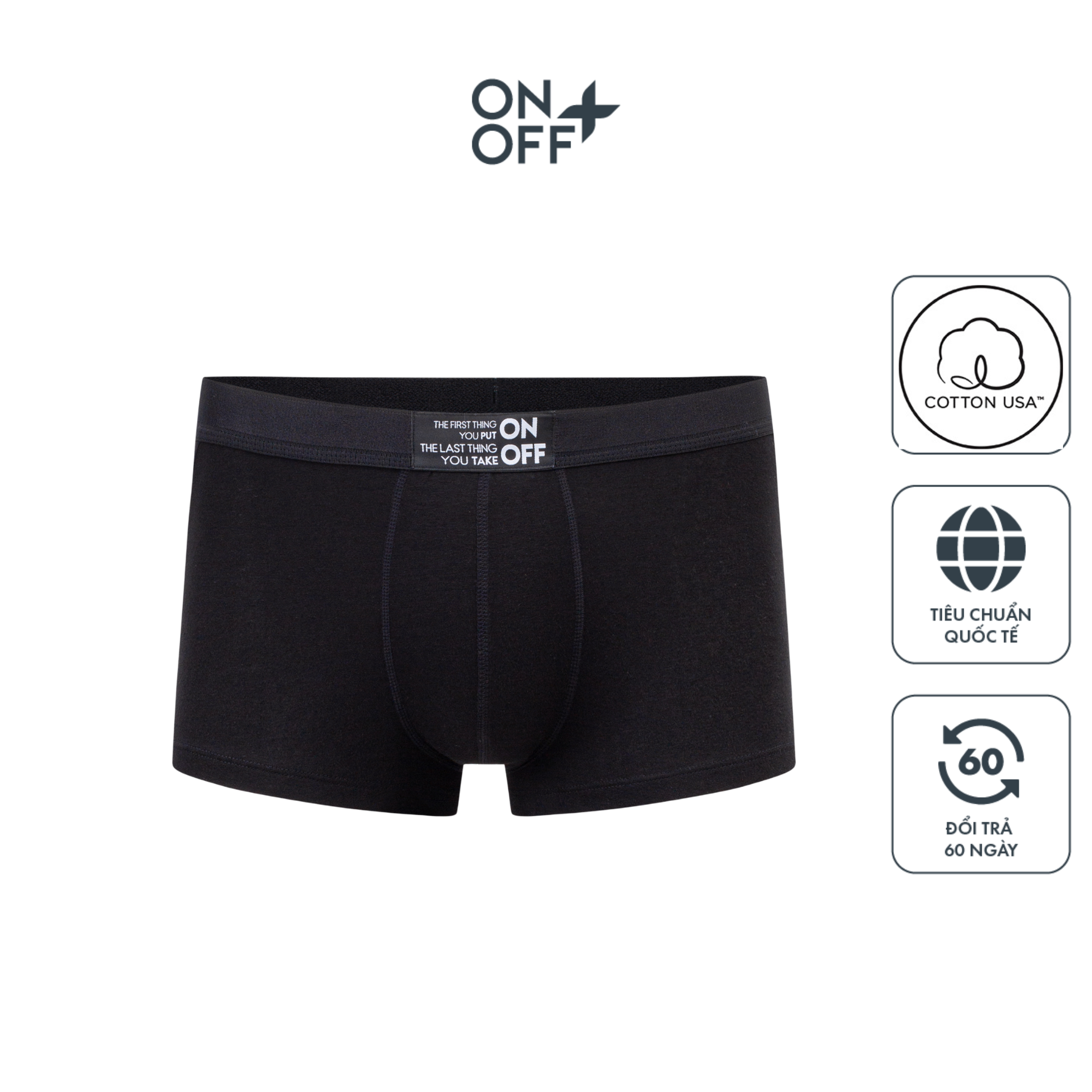 Quần lót nam cotton Mỹ dáng trunk ONOFF thấm hút vượt trội -  18UO24A055