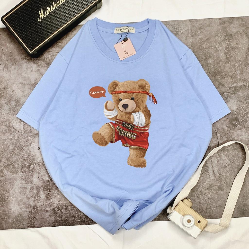 Áo thun tay ngắn nam nữ unisex size M L XL - Boxing Bear