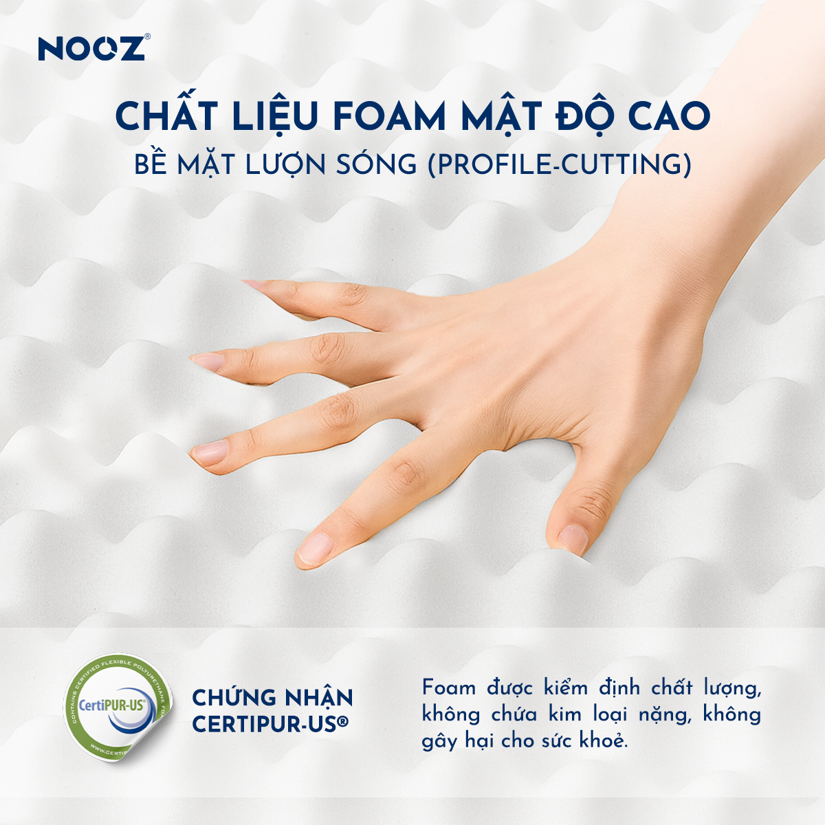 Nệm Foam NOOZ Massage 9cm Đệm Foam Mật Độ Cao Bề Mặt Lượn Sóng Nâng Đỡ Cơ Thể NOOZ Home Goods