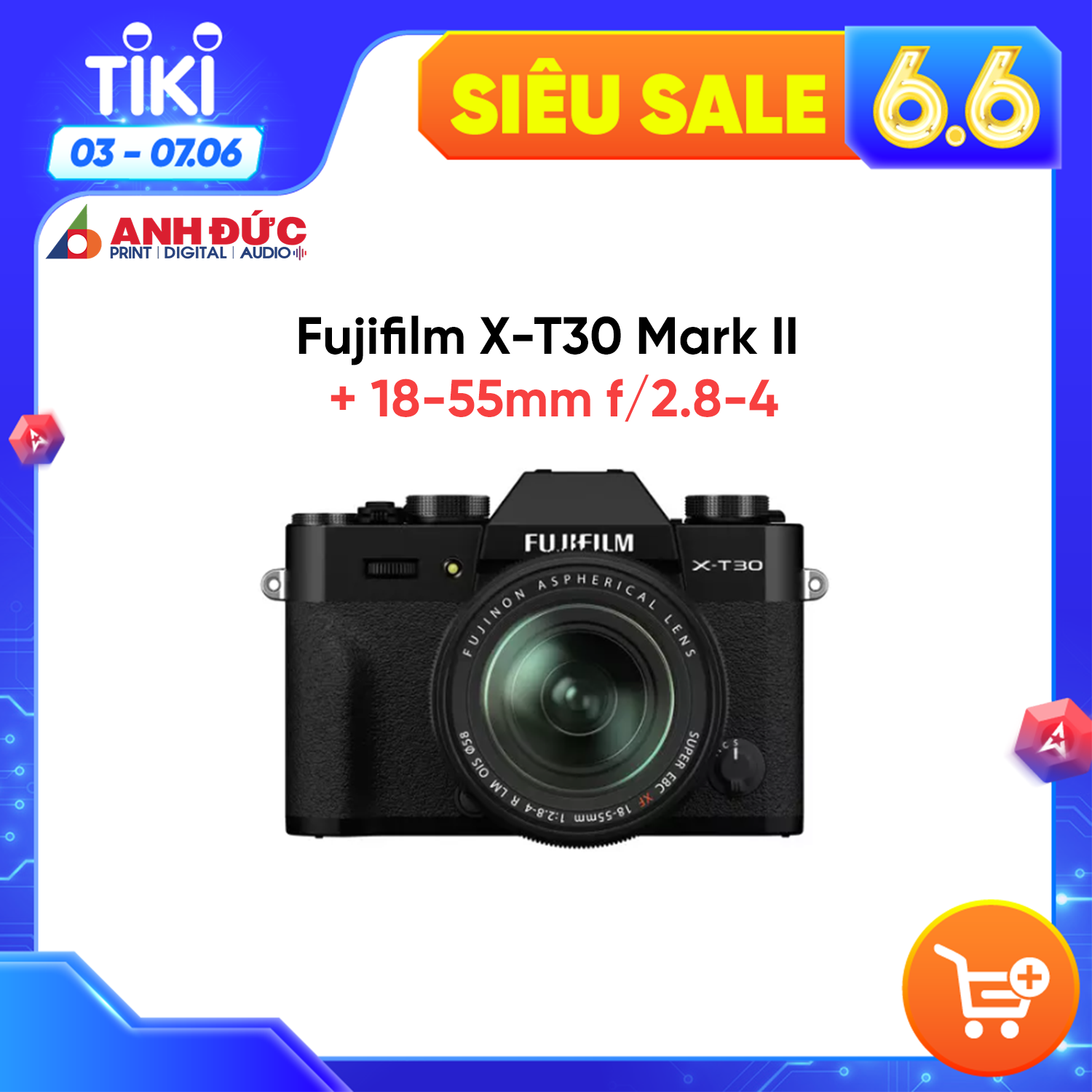 Máy ảnh Fujifilm X-T30 Mark II + Ống kính18-55mm Bạc - Hàng chính hãng