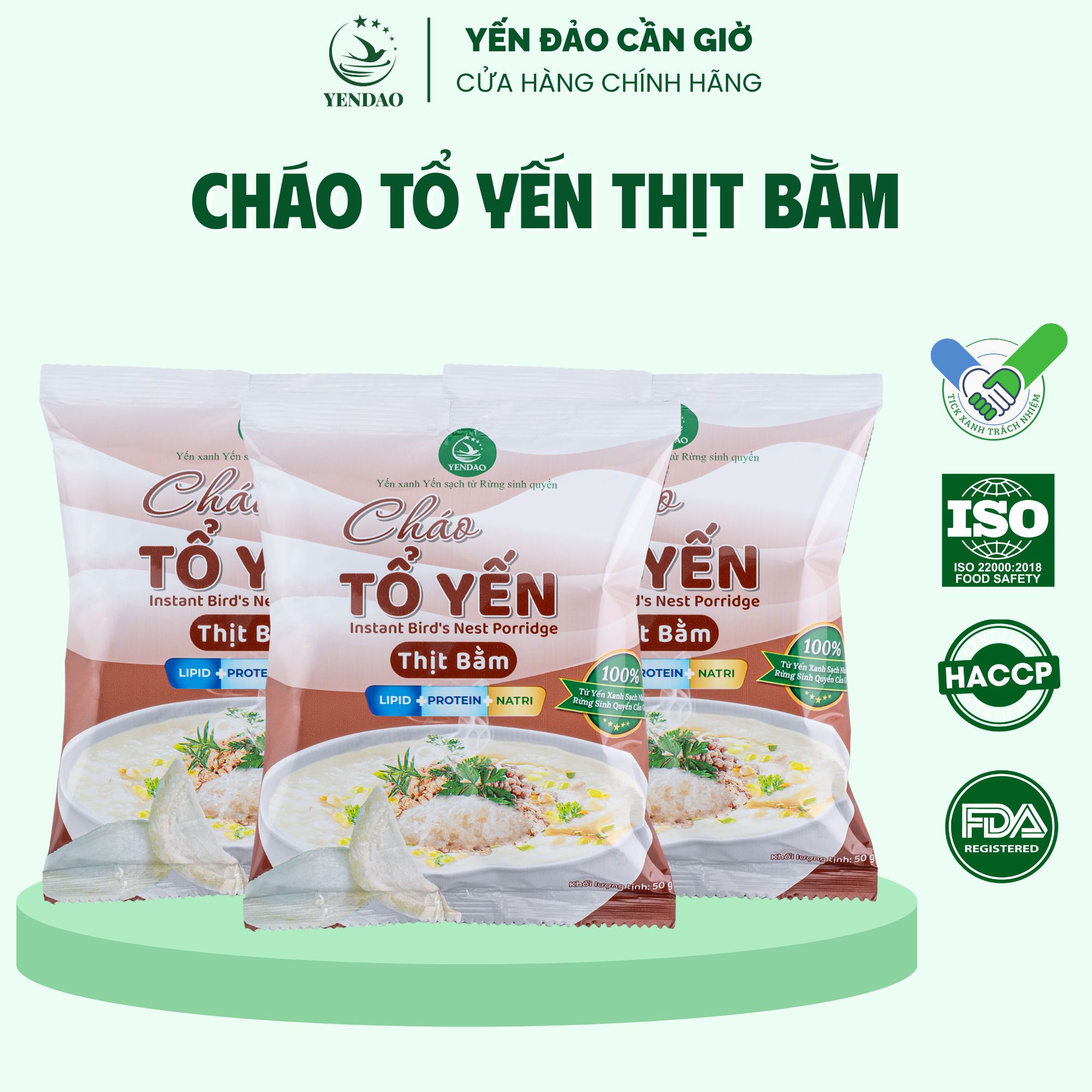 Yến Đảo - Thùng 30 Gói Cháo Yến Thịt Bằm Chất Lượng Giàu Dinh Dưỡng Tiện Lợi Cho Gia Đình