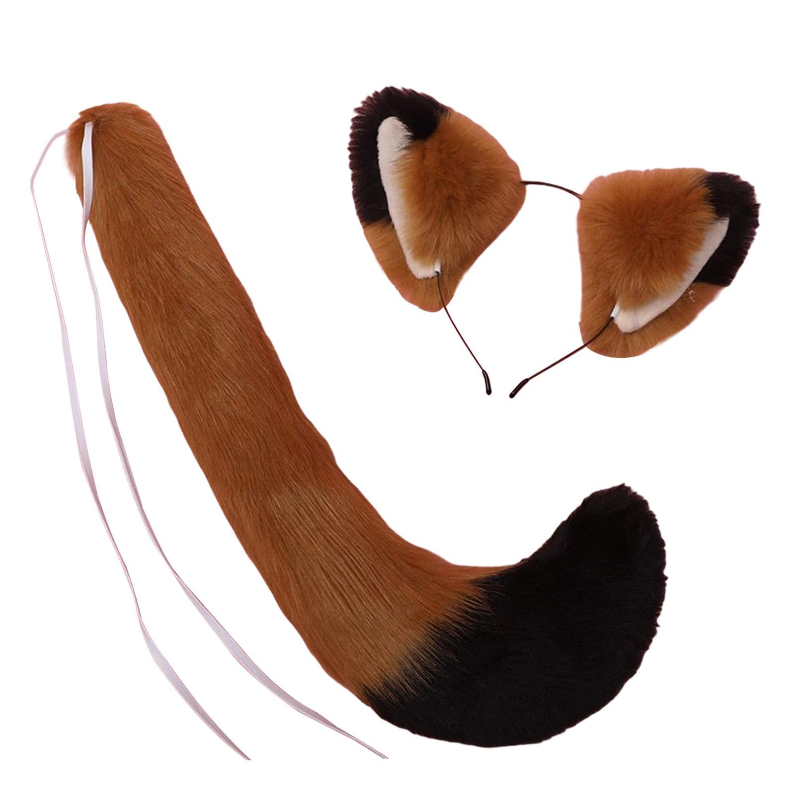 Ears and Tail Cat Ear Headband Headwear Costume Accessories Headwear Headdress for Prom Stage Performance Halloween Kids Women