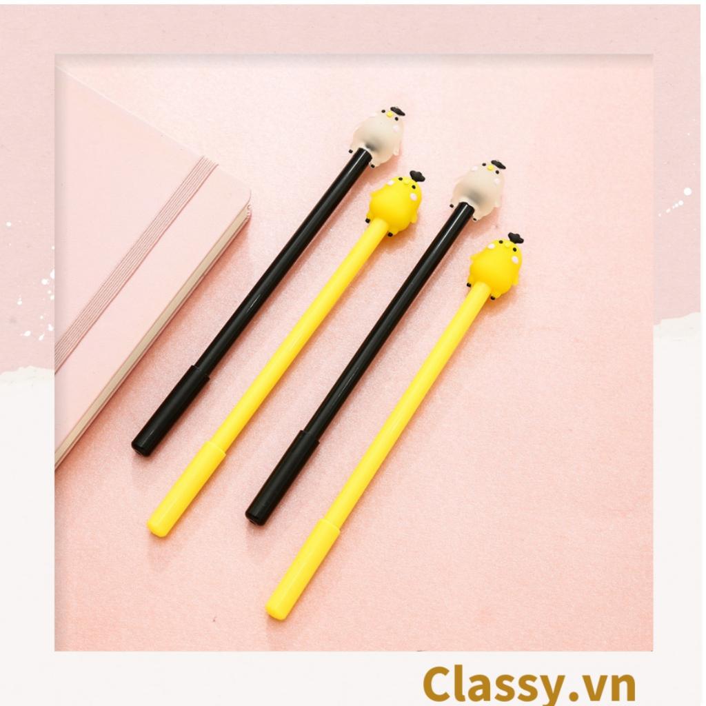 Bút VIẾT GEL MÀU ĐEN Classy 0,38MM; hình bé gà trong suốt cực cute PK482