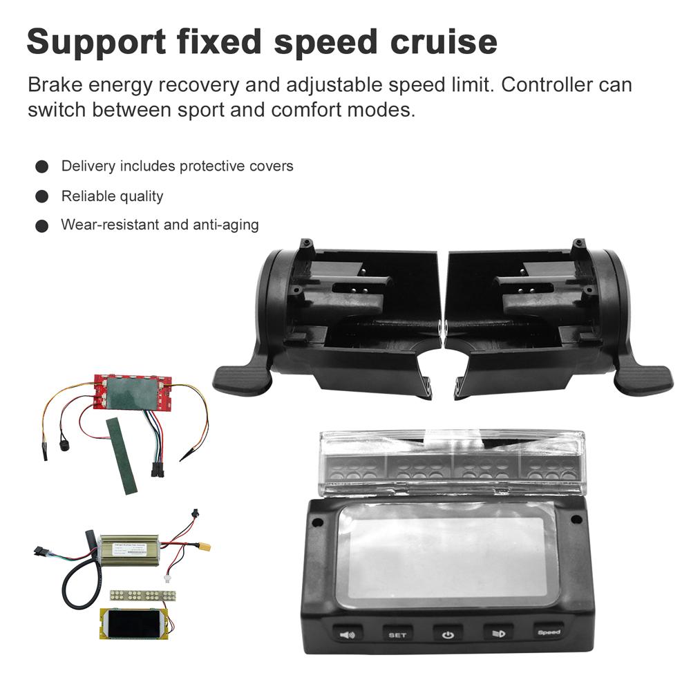 36V 350W Electric Scooter Brushless Motor Controller LCD Digital Display Panel Front Headlight Kit with Protective Cover Compatible with 8-inch KUGOO S1 S2 S3 Electric Scooter