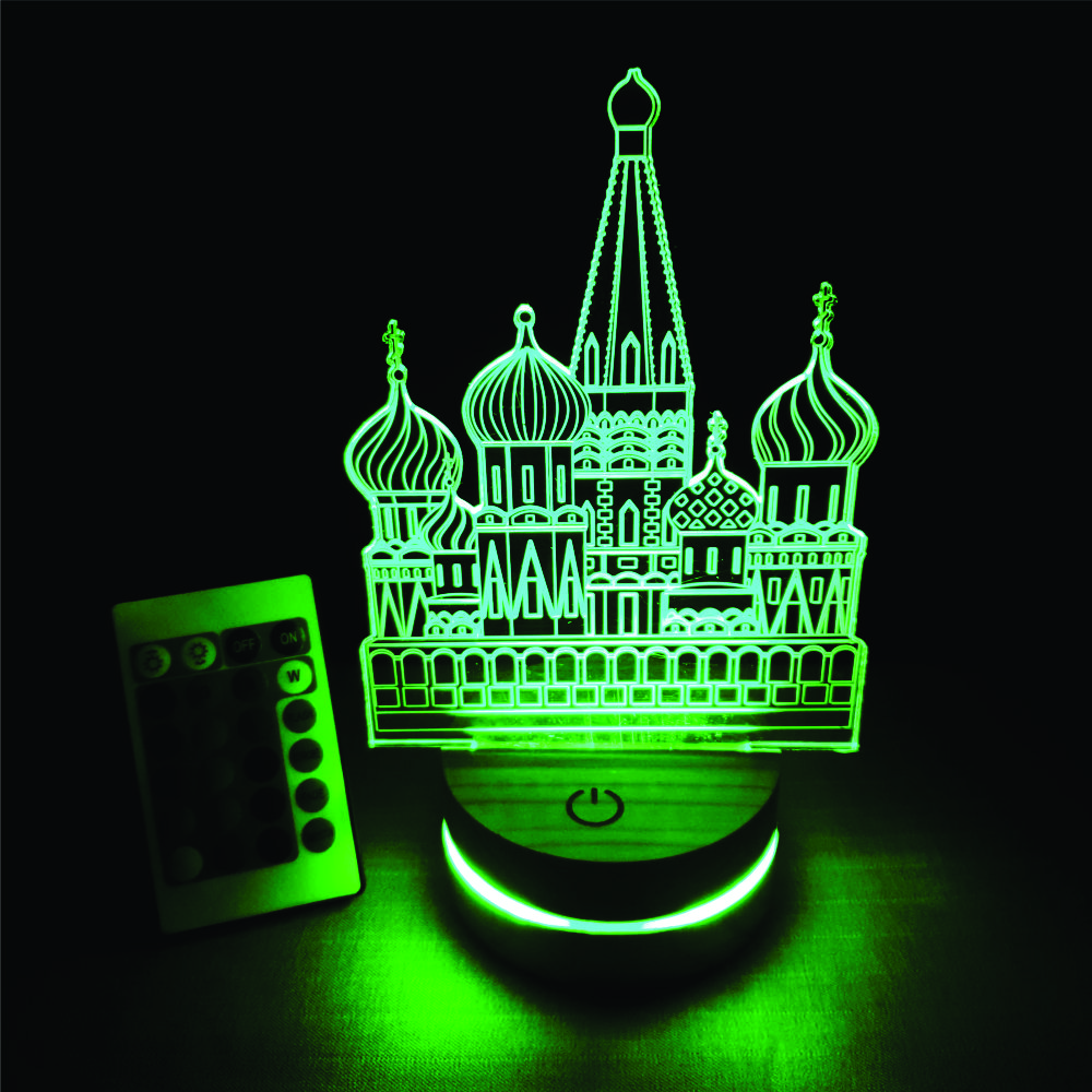 Kremlin, Đèn 3D led, Đèn ngủ thay đổi 16 màu