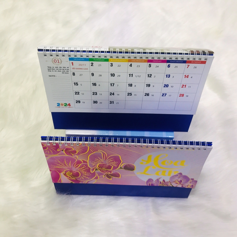 Lịch Để Bàn 2024 KHỔ 24*16CM HÌNH ẢNH PHONG PHÚ