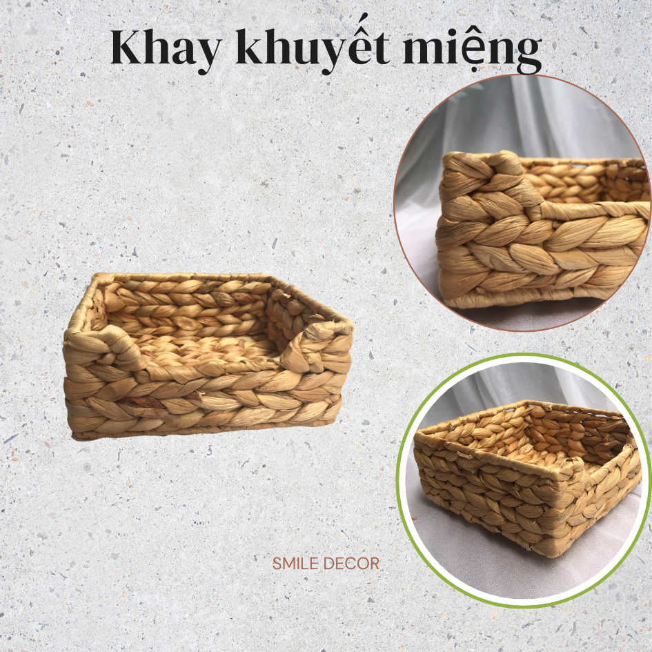 Khay đựng giấy ăn, khăn ăn hình vuông Smile Decor trang trí bàn tiệc, nhà hàng, khách sạn – Square hyacinth napkin holder