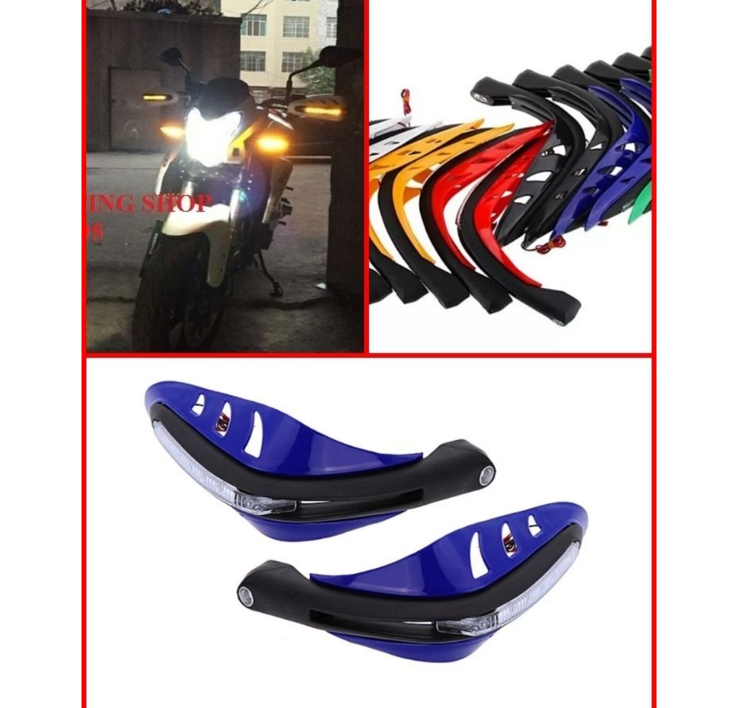 CỰC CHẤT VỚI BỘ 2 GÙ CHỐNG ĐỖ BẢO VỆ TAY LÁI XE MÁY CÓ ĐÈN LED LÀM TRANG TRÍ XIN NHAN TÍN HIỆU CHUẨN ĐẸP MẪU MỚI