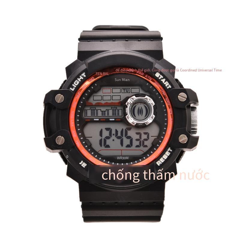 Phong cách mới nhất đồng hồ học sinh mới dành cho học sinh tiểu học và trung học cơ sở nam và nữ thanh thiếu niên đồng hồ báo thức dạ quang đầy màu sắc thể thao trẻ em tay điện tử
