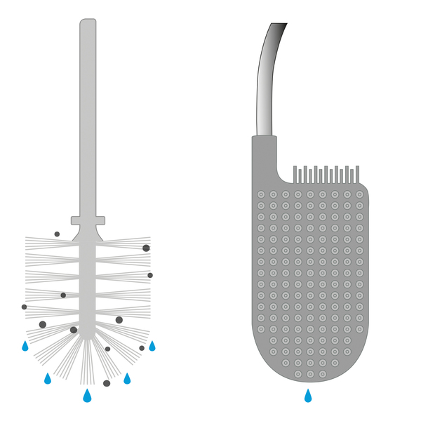 Combo bộ 2 cọ Toilet Silicon thông minh Joseph Joseph 000023 - Xám/Trắng