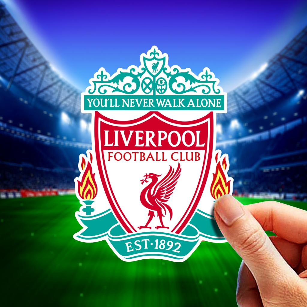 Combo 9 sticker logo decal CLB bóng đá LIVERPOOL chất liệu chống nước dán laptop,mũ bảo hiểm - ANCHI PRINTING