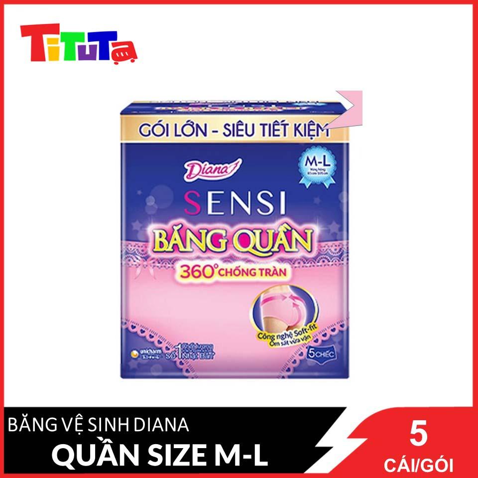 Băng vệ sinh Diana Sensi dạng quần size M-L gói 5 miếng