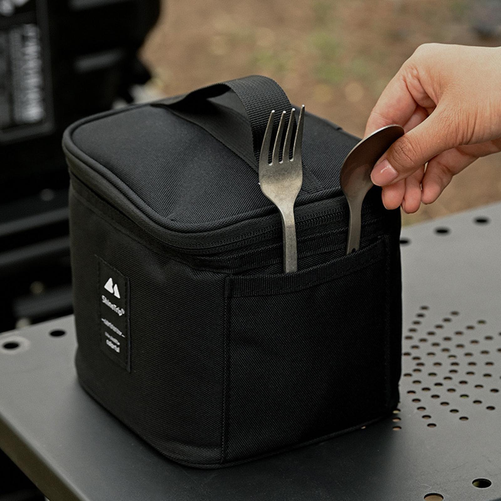 Condiments Bottle Storage Seasoning Jar Carrying Bag Camping Black