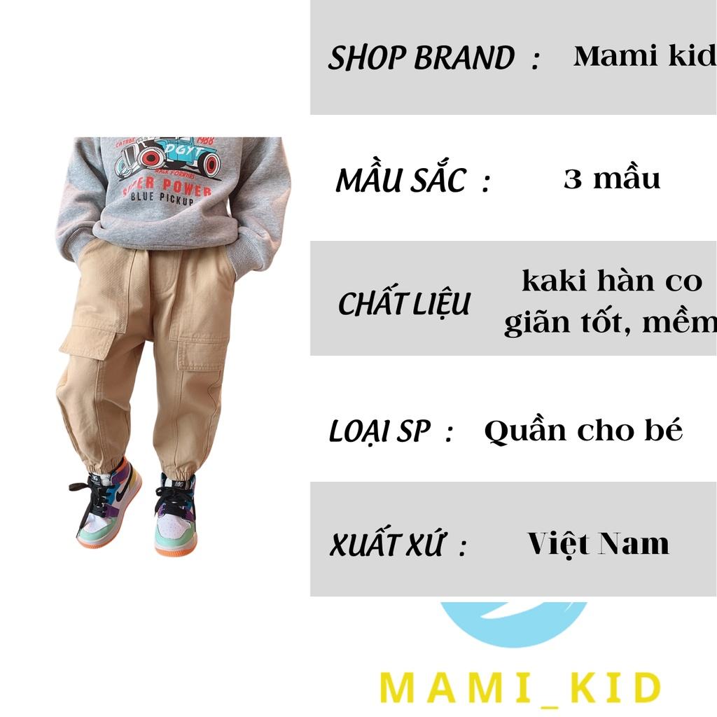 quần bé trai kaki đi học dáng thể thao sành điệu 9-36kg Mamikid