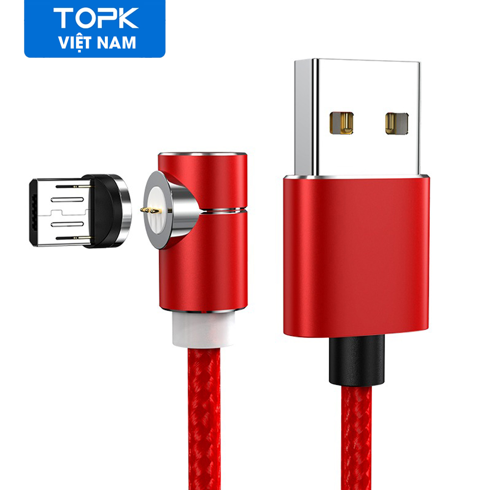 [HÀNG CHÍNH HÃNG] Cáp sạc nam châm TOPK AM69 USB-micro cho cho Samsung, Huawei, Xiaomi,... - Phân phối bởi TOPK VIỆT NAM