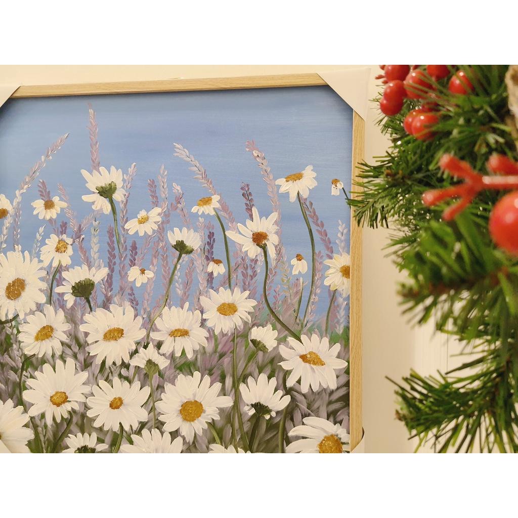 Tranh vẽ tay Hoa Cúc trắng đẹp-Trang trí phòng ngủ, phòng khách-quà tặng ý nghĩa-Tranh Nhà Liên