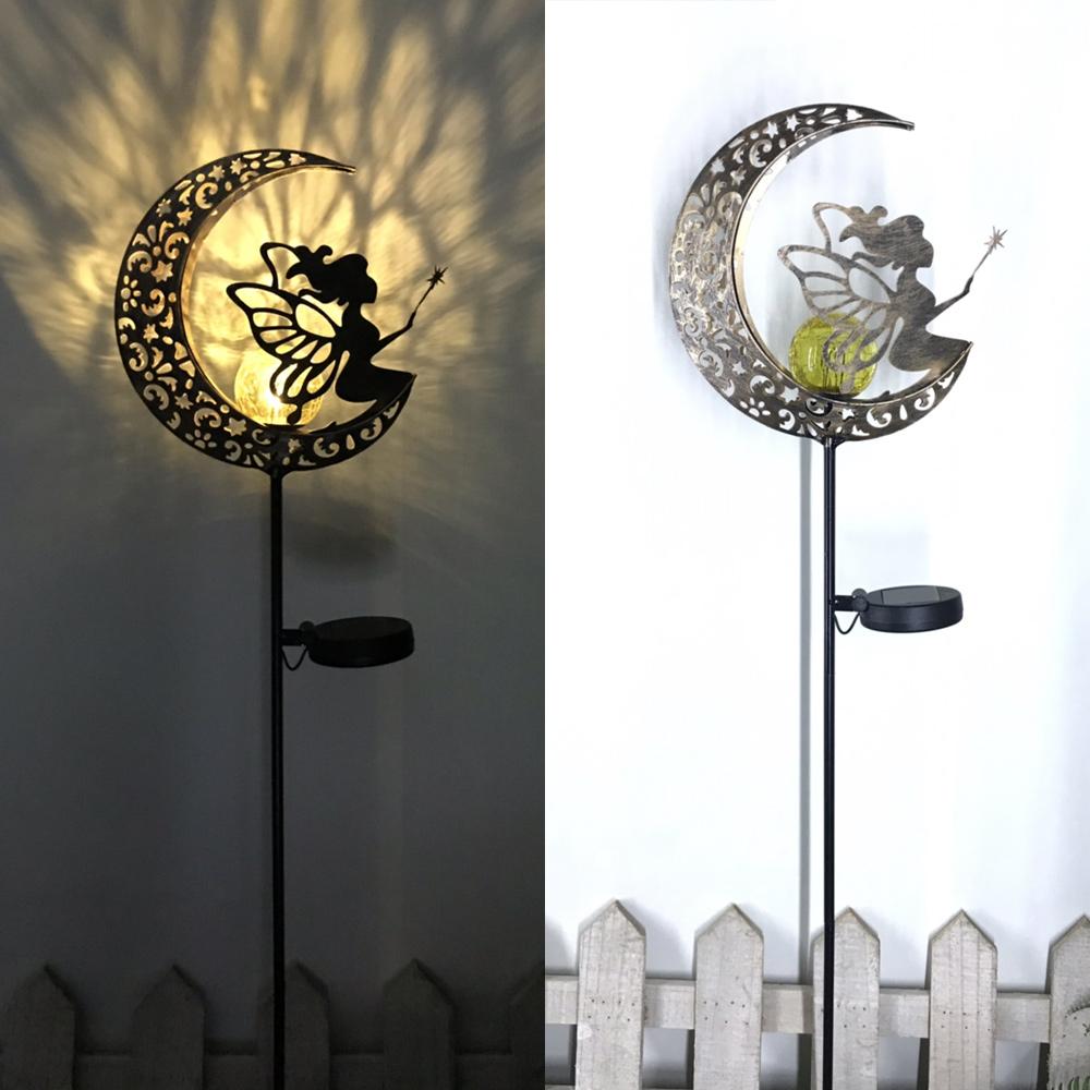 Đèn sân vườn bằng kim loại năng lượng mặt trời, không thấm nước, tự động bật/tắt phong cách cổ tích cho hành lang sân vườn