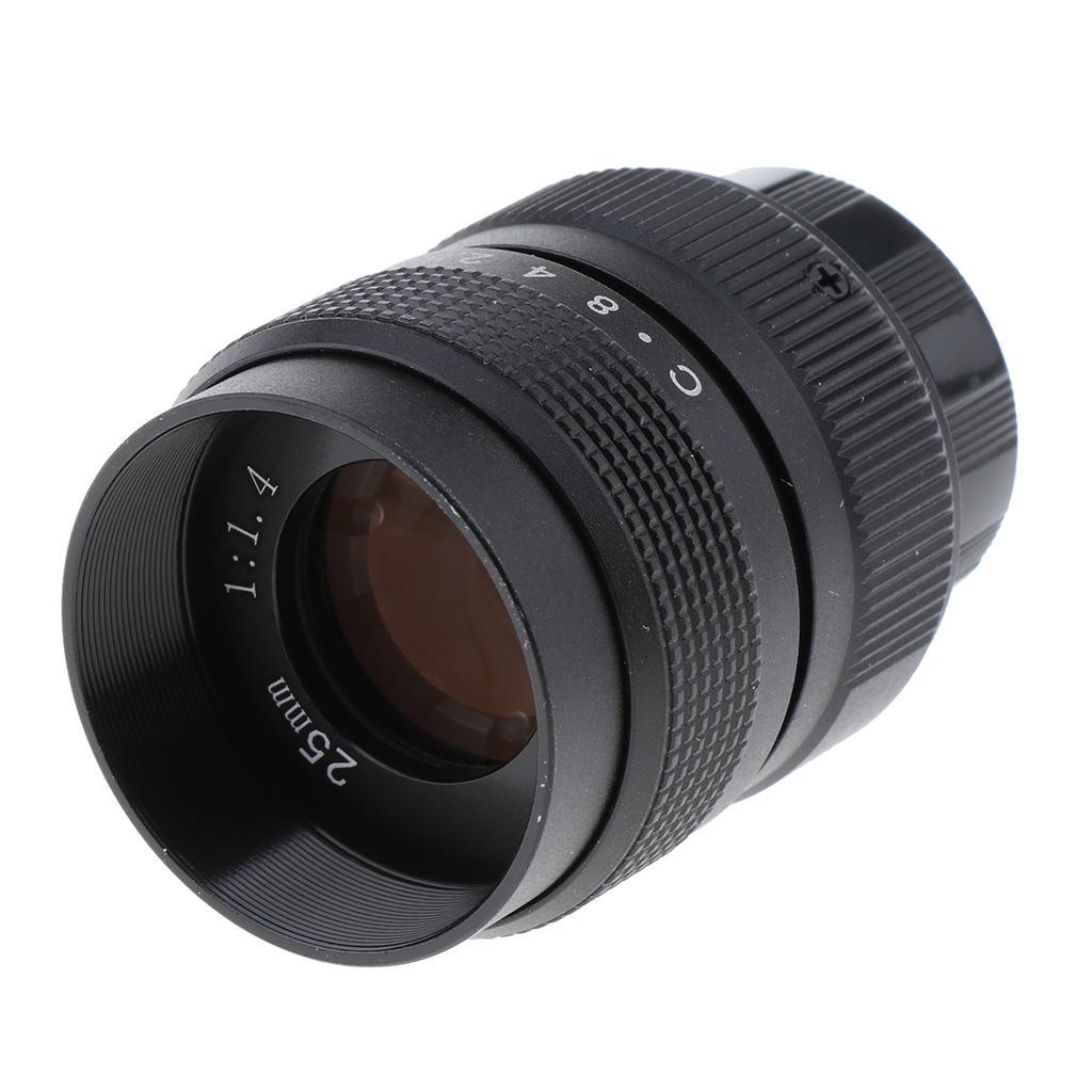 25mm f/1.4 TV Lens Manual Focus for C-Mount Mirrorless Camera