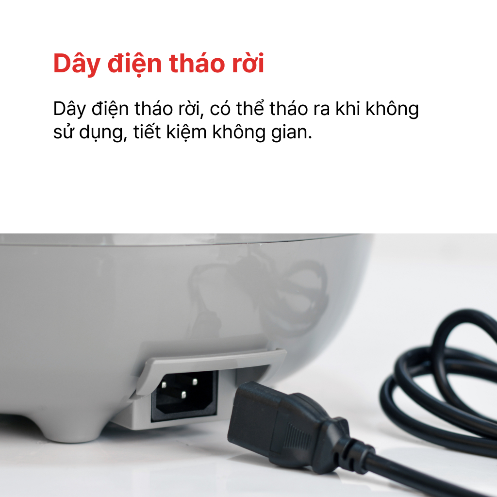 Nồi cơm điện nắp gài 0.8L Happy Cook HCJ-080G - Hàng Chính Hãng