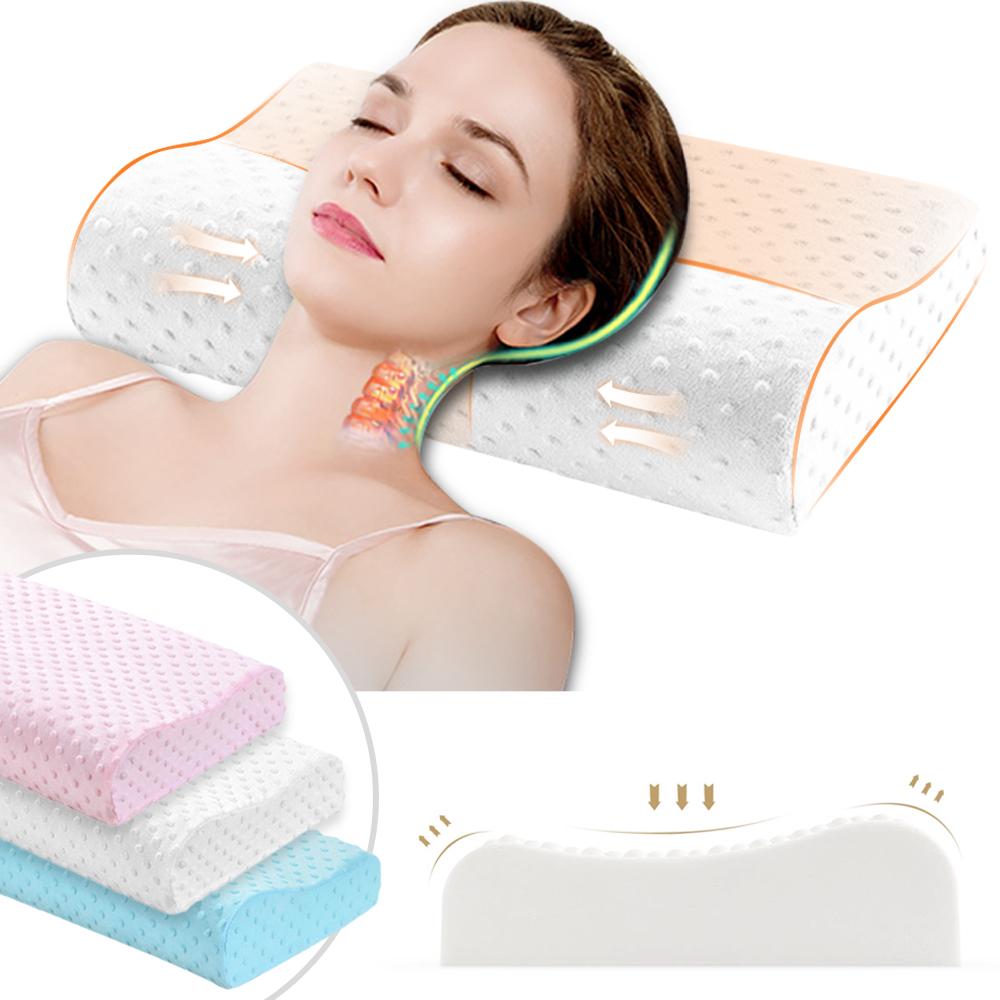 Mút Chăn Ga Gối Chỉnh Hình Gối Cổ Hình Bảo Vệ Đàn Hồi Chậm Cổ Tử Cung Cho Đau Cổ Thư Giãn Ngủ Nhà Dệt