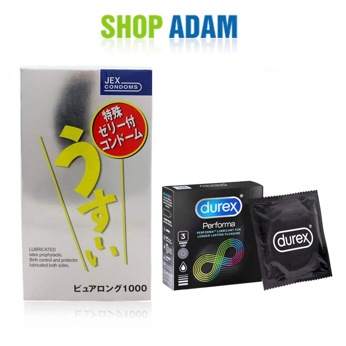 Bao Cao Su Giúp Lâu Xuất Tinh Jex Usui Pure Long (H12) + BCS Kéo Dài Cuộc Yêu Durex Perfoma (H3) - Hàng Chính Hãng 100% - Che Tên Sản Phẩm