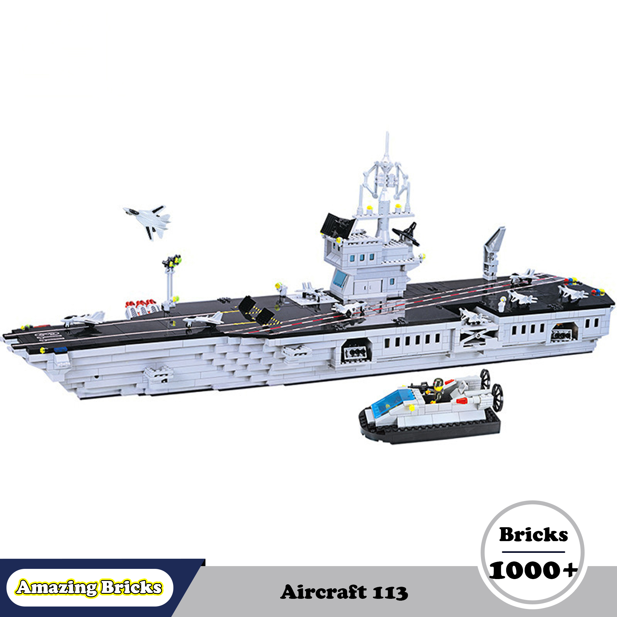 Đồ chơi Lắp Ráp Tàu Sân bay khổng lồ 113, Lego Enlighten Aircraft 113, Xếp hình thông minh [1000 mảnh ghép]