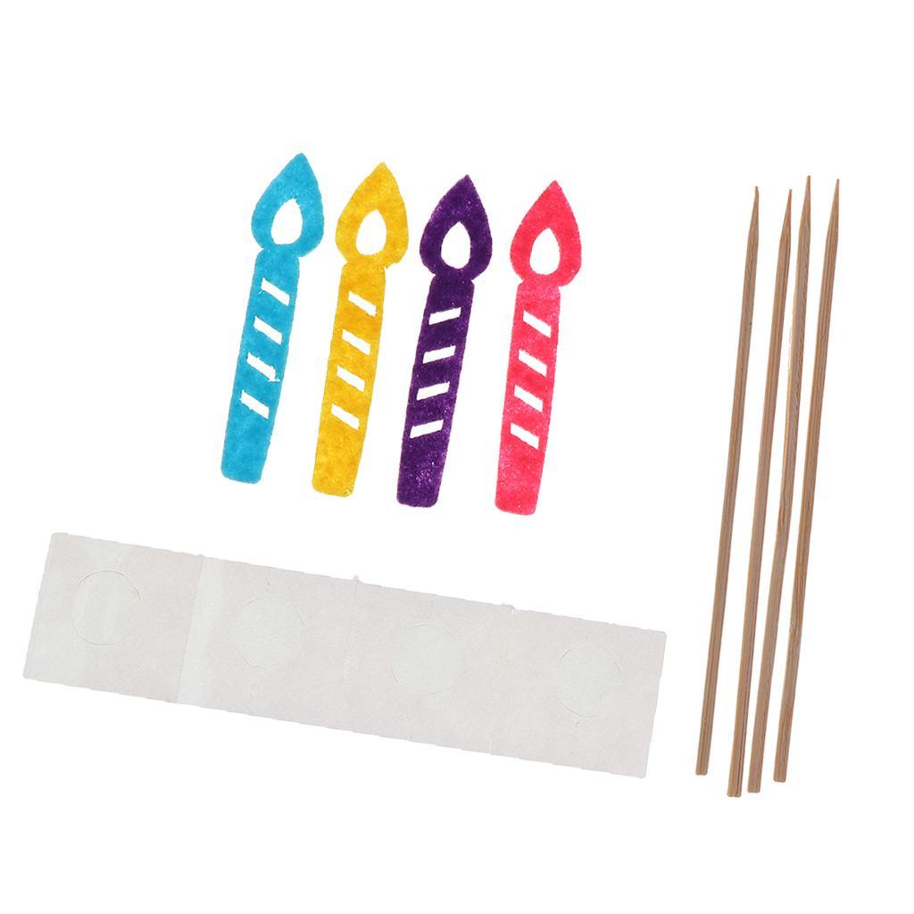 10 Sets Lovely Candle Style Cake Topper Birthday Party Cupcake Picks