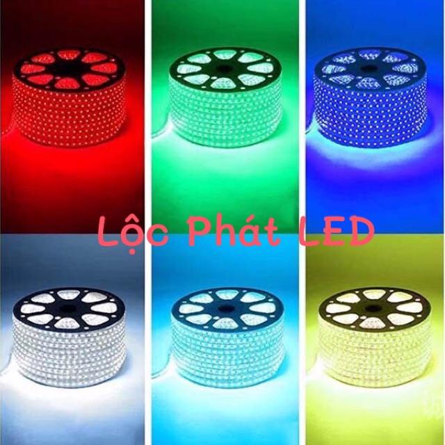 Đèn LED dây 5050 dán 5 mét ống nhựa 220v tặng kèm 1 dây nguồn tốt