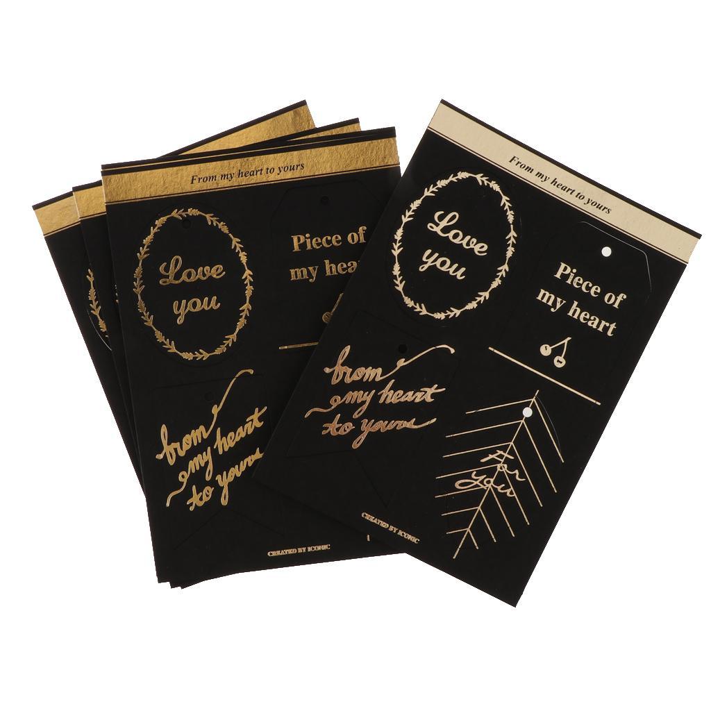 12 x 4pcs Paper Gift Tags WIshes Cards Bookmark Note DIY Decoration