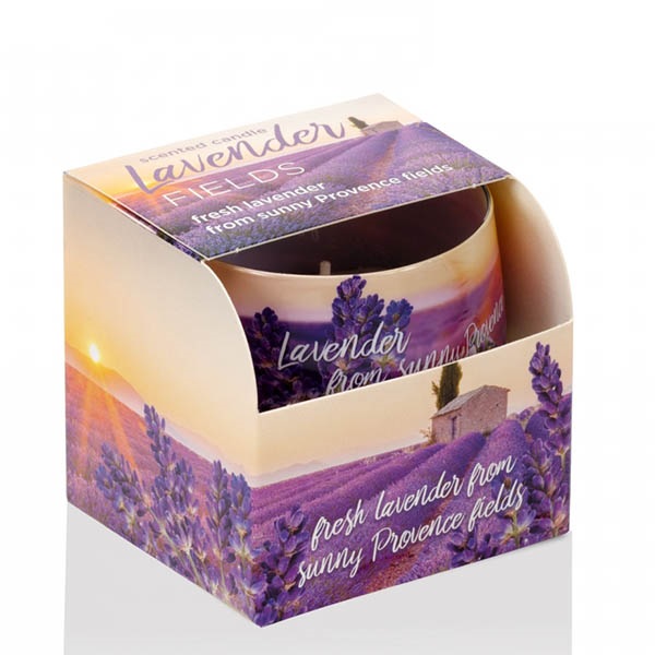 Ly nến thơm Bartek Candles BAT6533 Lavender Fields 100g (Hương oải hương, giao mẫu ngẫu nhiên)