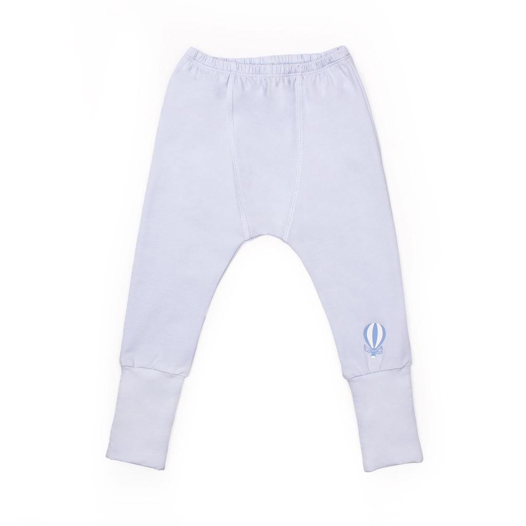 Bộ dài tay cài lệch kẻ xanh