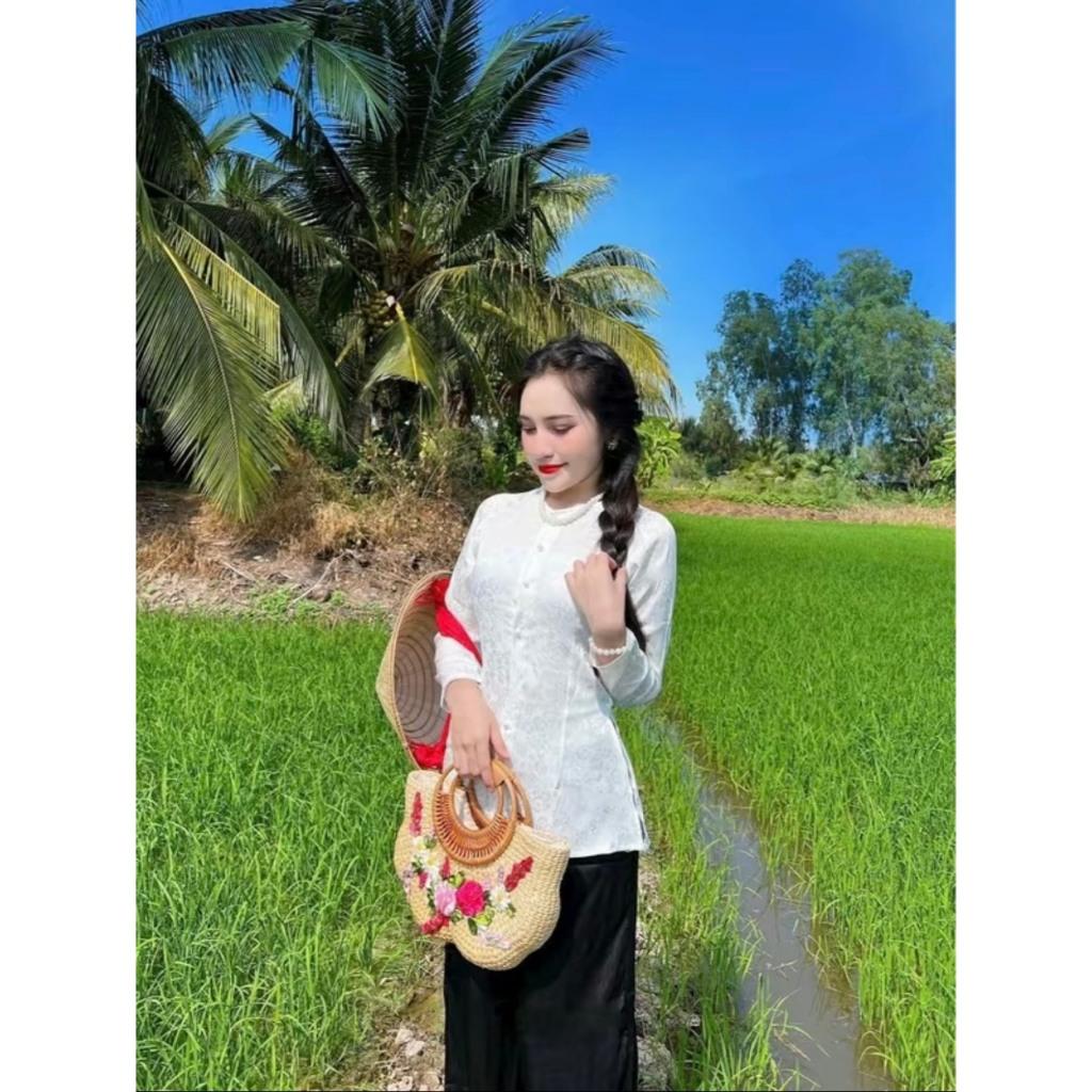 Áo bà ba gấm truyền thống 159k có bán lẻ áo lẻ quần riêng chọn phối màu bán giá sỉ big