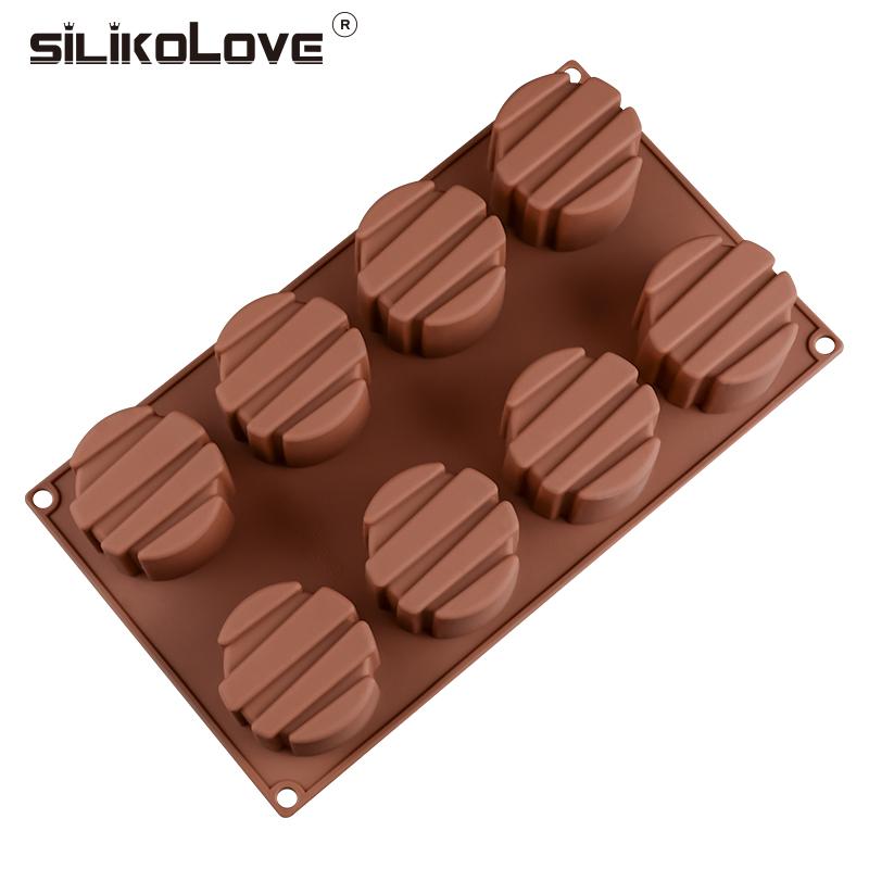 8 Khoang Hình Trụ Mousse Khuôn Silicon Làm Bánh Khuôn Làm Bánh Phụ Kiện Dụng Cụ Nhà Bếp