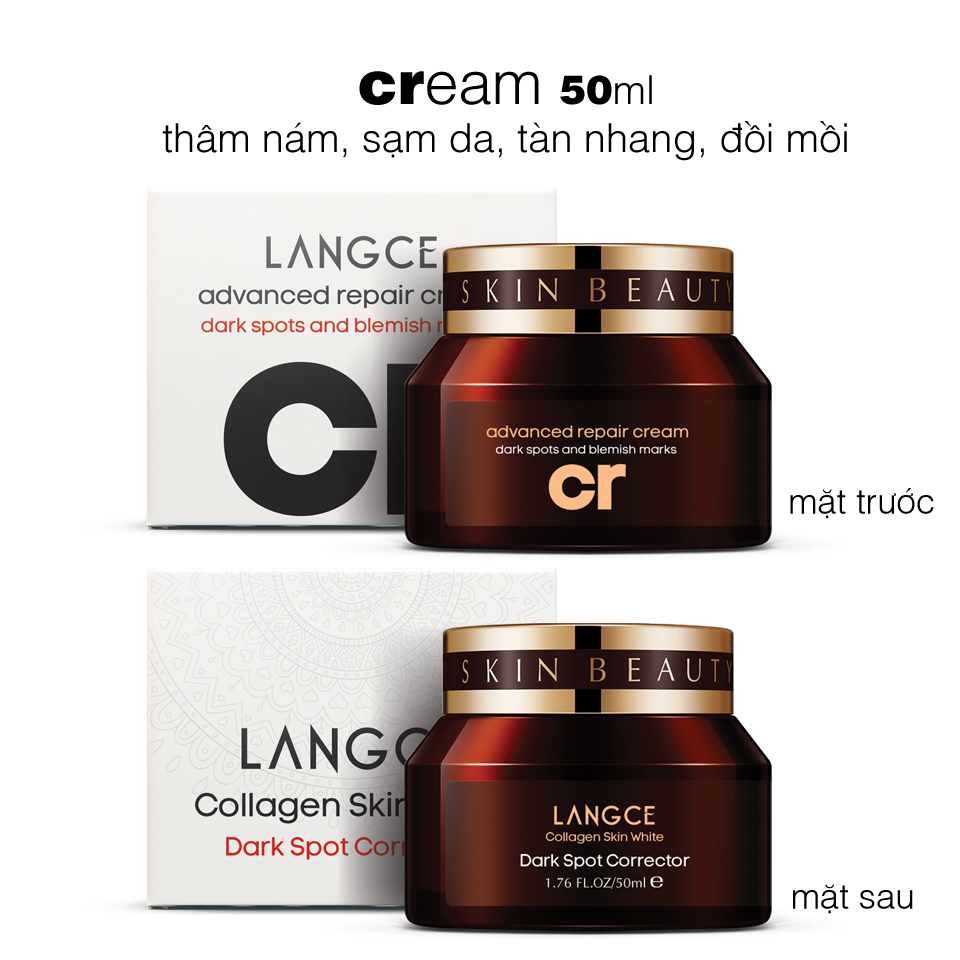 Cream Thâm Nám, Sạm Da, Tàn Nhang, Đồi Mồi 50ml TẶNG Kem Làm Rụng Lông Trắng Da 20ml LANGCE