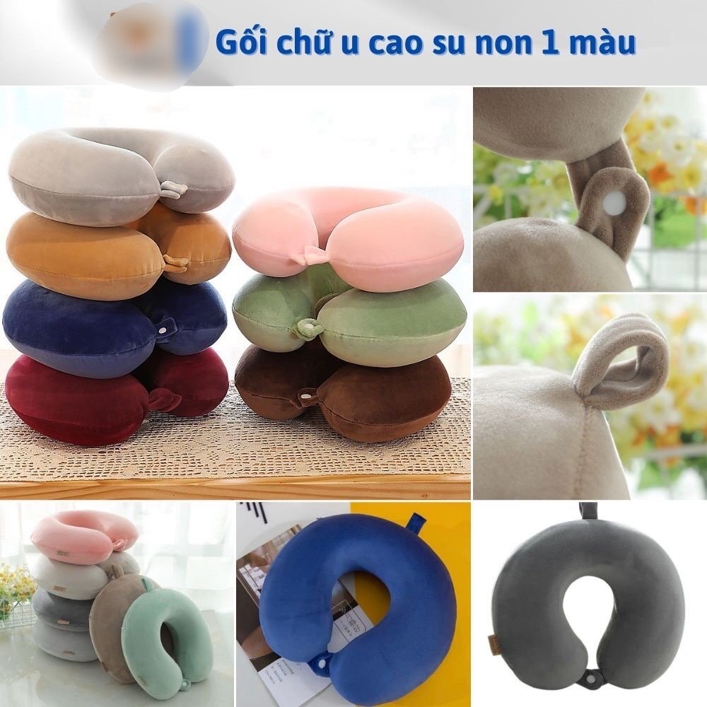 Gối chữ U kê cổ chống đau mỏi vai gáy , dùng cho văn phòng du lịch , vải nhung mềm mịn , nhiều màu dễ thương cute