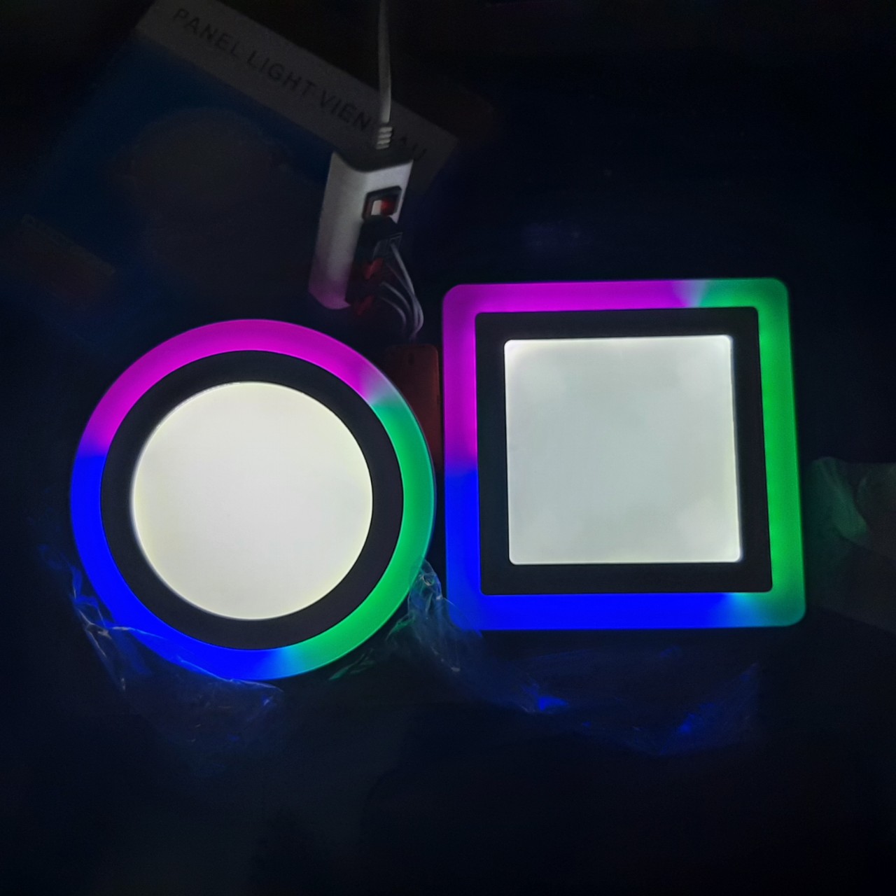 Đèn led nổi ốp trần 24w tròn 2 màu 3 chế độ