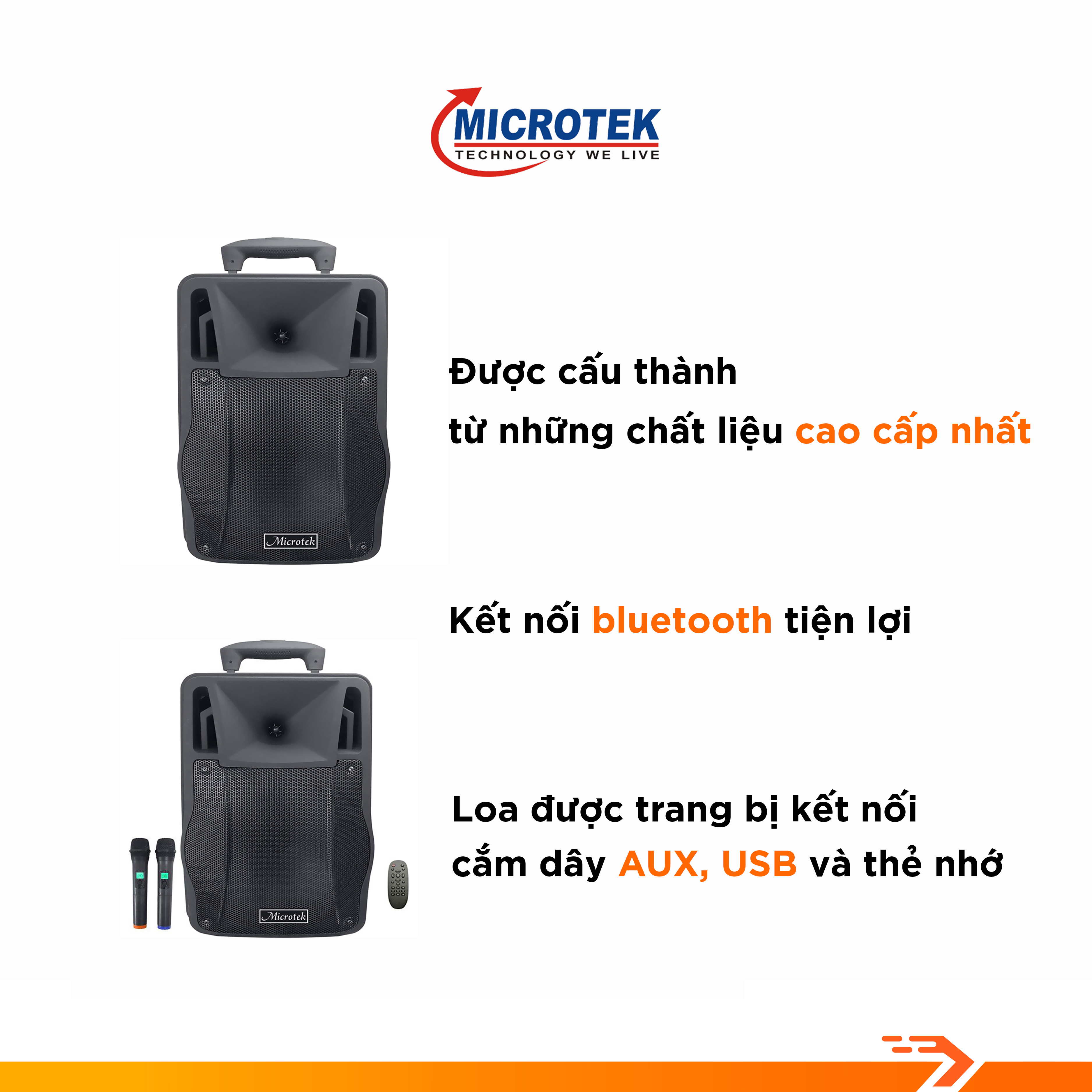 Loa kéo Microtek MTK-06R - Hàng Chính Hãng