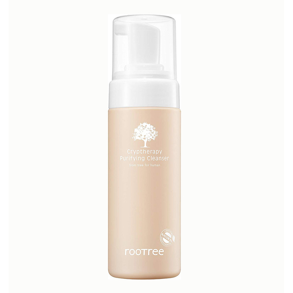 Sữa Rửa Mặt Tạo Bọt Rootree Cryptherapy Purifying Cleanser 150ml (Dưỡng ẩm, tạo độ căng bóng cho da)