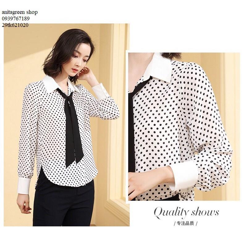 Tk621020-SƠ MI NỮ CHẤM BI TAY DÀI