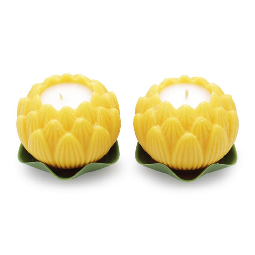 [4 Màu] Hộp 2 nến thơm hoa sen lớn Quang Minh Candle FTRAMART EDC0757 -chọn nhiều màu sắc, thích hợp trang trí, thờ cúng