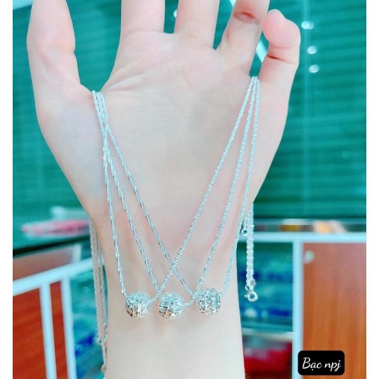 Dây chuyền Xù cầu phay ️ SIÊU HOT ️ , Vòng cổ nữ Bạc ta- Bạc Npj