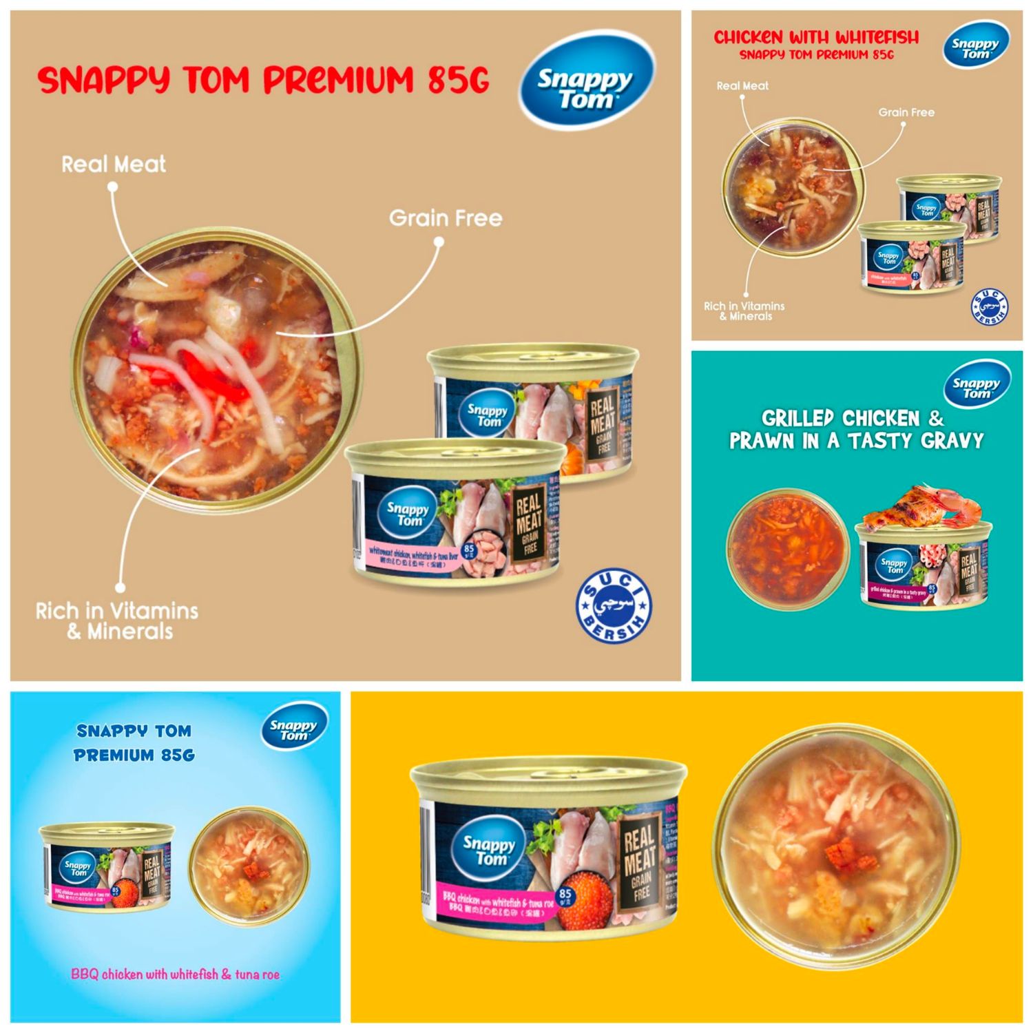 Pate Snappy Tom Cho Mèo Trên 2 Tháng Tuổi Vị Cá Ngừ Và Cá Hồi Lon 85g