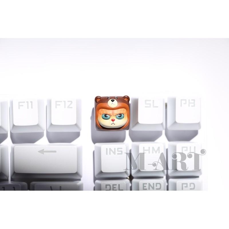 nút dành cho bàn phím mèo dễ thương và chiếc mũ gấu con - Meowy artisan keycaps