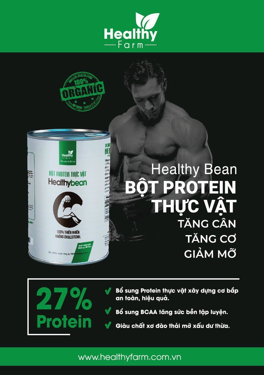 Bột Protein HealthyBean hỗ trợ Tăng Cân - Tăng Cơ - Đốt Mỡ